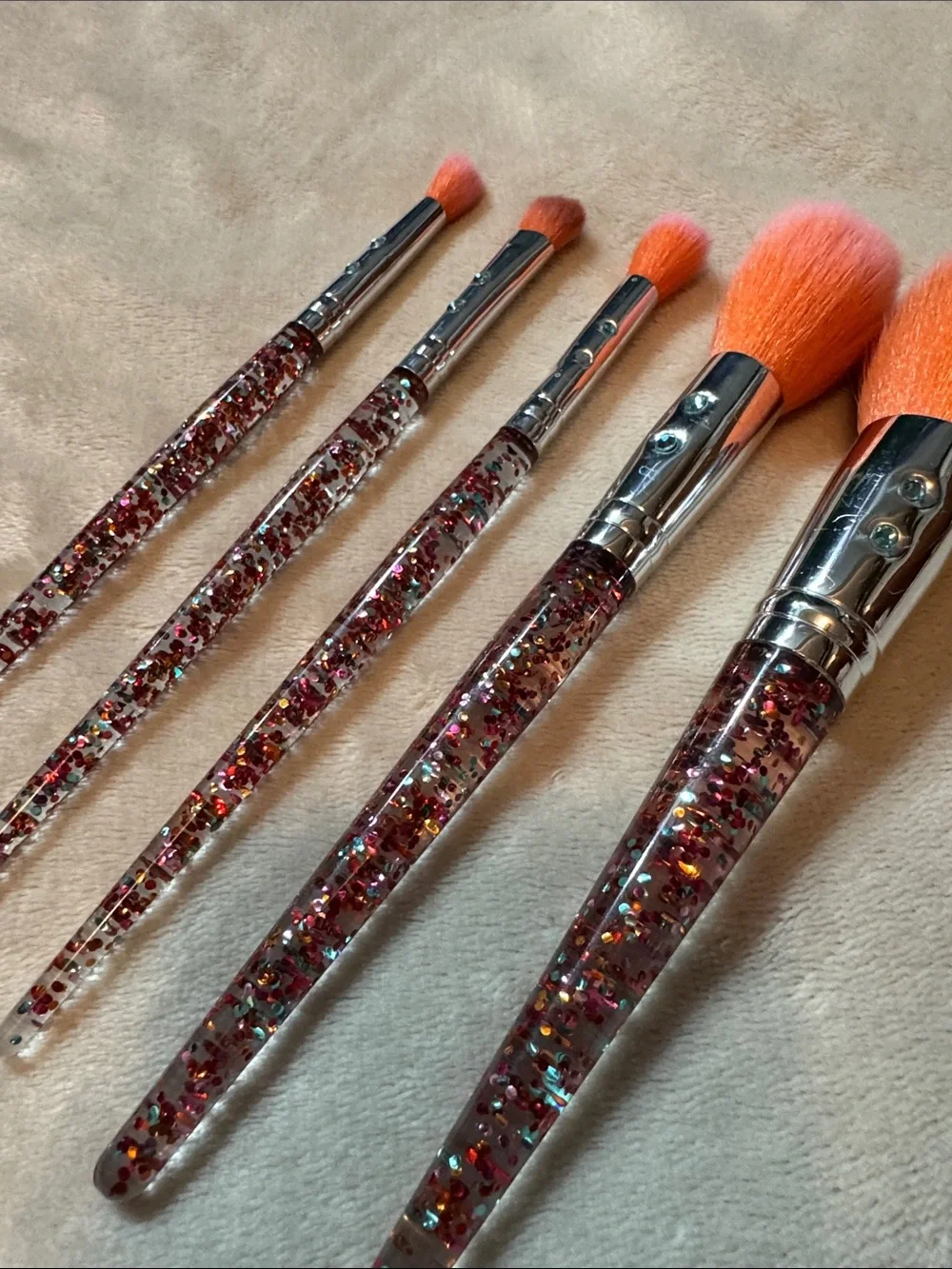 5-Piece Glitter Handle Makeup Brush Set by SLMissglam